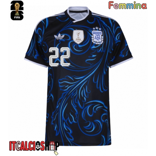 Argentina Lautaro Martinez #22 Seconda Maglia Femmina Mondiali 2026 Manica Corta